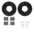 Dynamic Friction Co 8512-02002, Rotors-Drilled and Slotted-Black w/ 5000 Advanced Brake Pads incl. Hardware, Zinc Coated 8512-02002